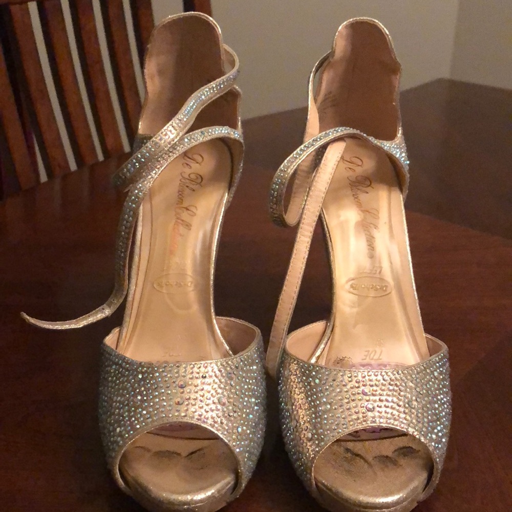 Sparkly Stilettos with sexy ankle wrap